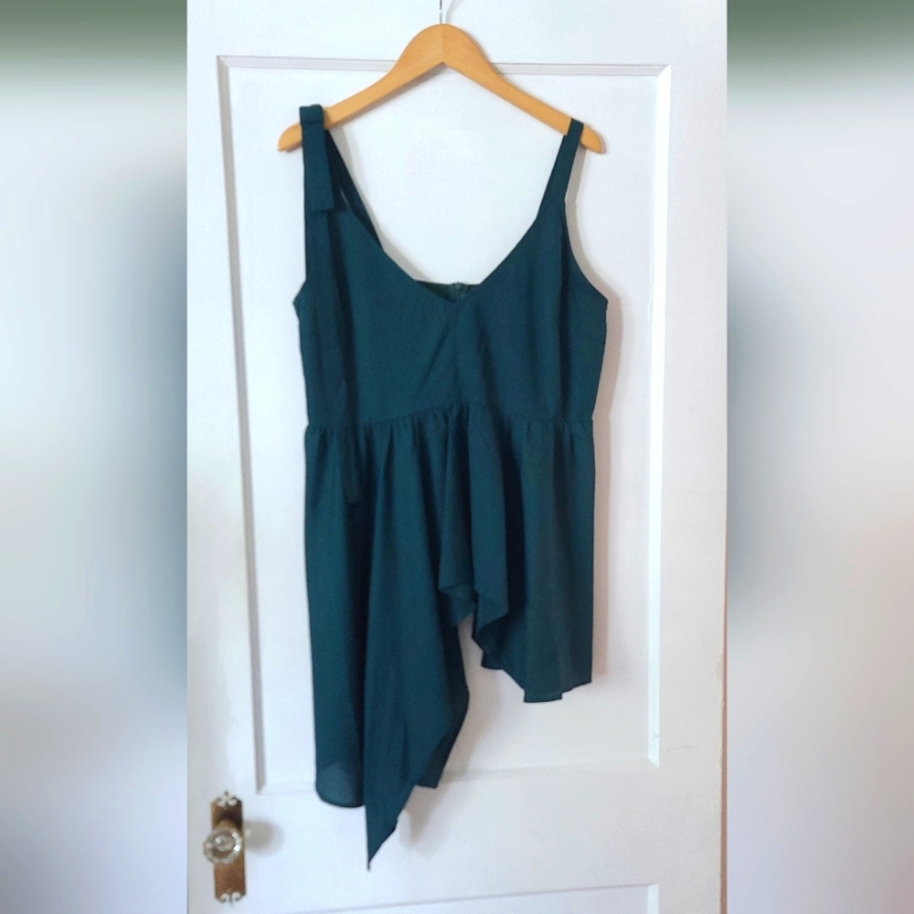 Joyfolie-Mia Joy- Deep Teal Michelle Asymmetrical Hem Top-large